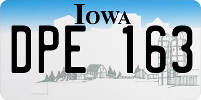IA license plate DPE163