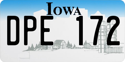 IA license plate DPE172