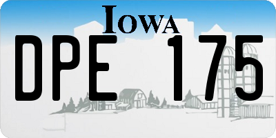 IA license plate DPE175
