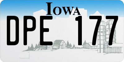 IA license plate DPE177