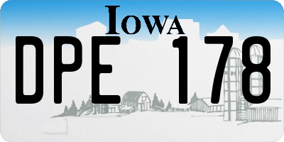 IA license plate DPE178