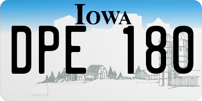 IA license plate DPE180