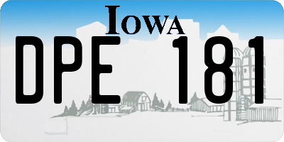 IA license plate DPE181