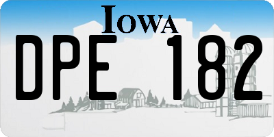 IA license plate DPE182