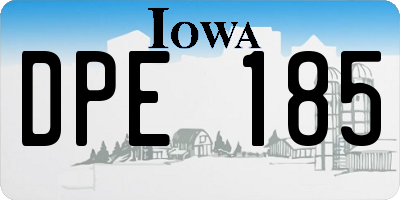 IA license plate DPE185