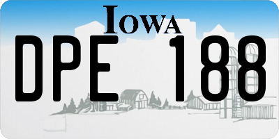 IA license plate DPE188