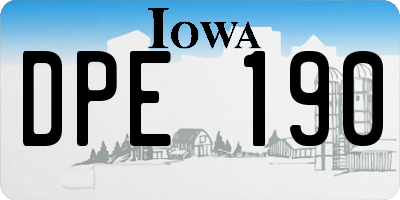 IA license plate DPE190