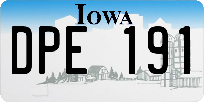 IA license plate DPE191