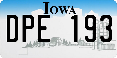 IA license plate DPE193