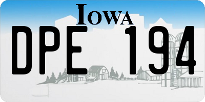 IA license plate DPE194