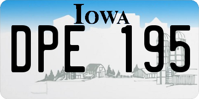 IA license plate DPE195