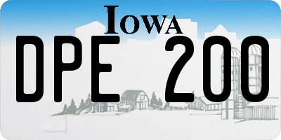 IA license plate DPE200