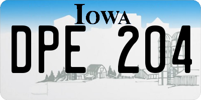 IA license plate DPE204
