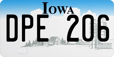 IA license plate DPE206