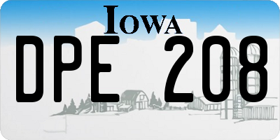 IA license plate DPE208