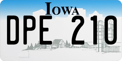 IA license plate DPE210