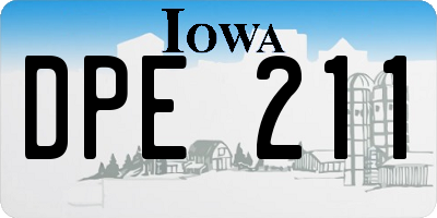 IA license plate DPE211