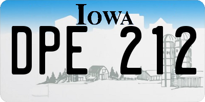 IA license plate DPE212