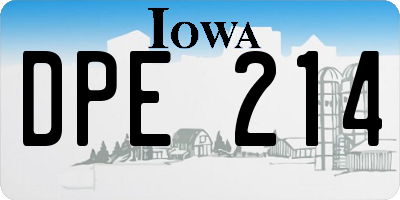 IA license plate DPE214