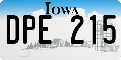 IA license plate DPE215