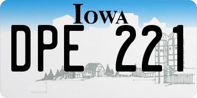 IA license plate DPE221
