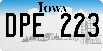 IA license plate DPE223