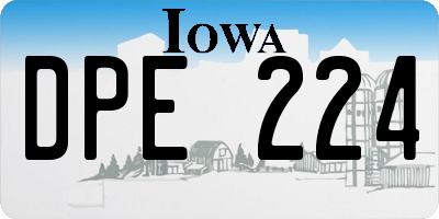 IA license plate DPE224