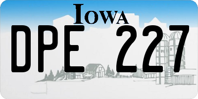 IA license plate DPE227