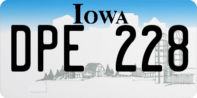 IA license plate DPE228