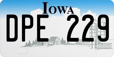 IA license plate DPE229