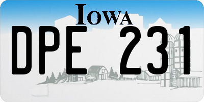 IA license plate DPE231