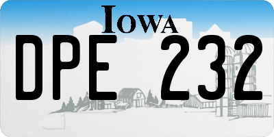 IA license plate DPE232
