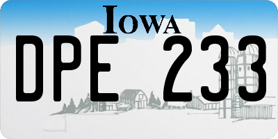 IA license plate DPE233