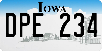 IA license plate DPE234