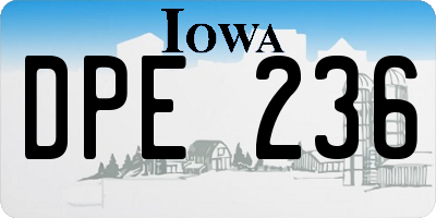 IA license plate DPE236