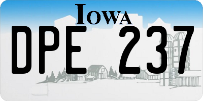 IA license plate DPE237