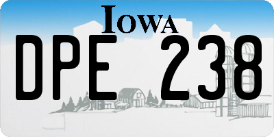 IA license plate DPE238