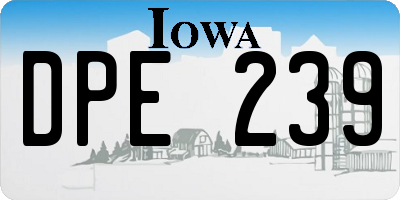 IA license plate DPE239