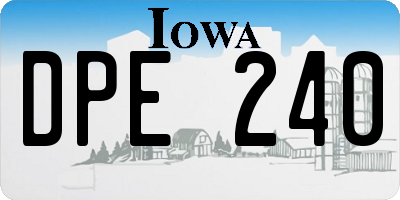 IA license plate DPE240