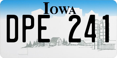 IA license plate DPE241