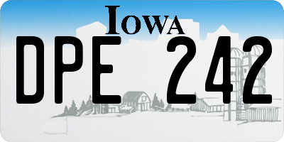 IA license plate DPE242