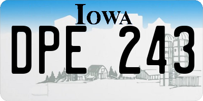 IA license plate DPE243