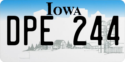 IA license plate DPE244