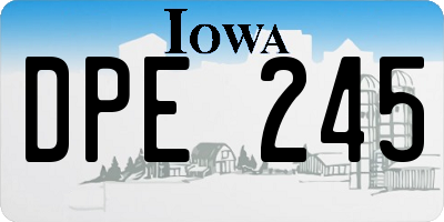IA license plate DPE245