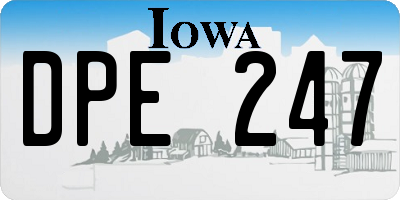 IA license plate DPE247
