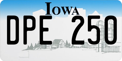 IA license plate DPE250