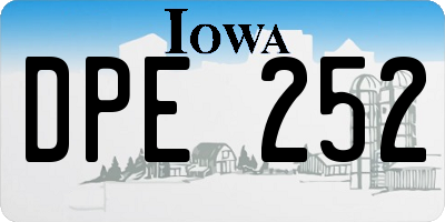IA license plate DPE252