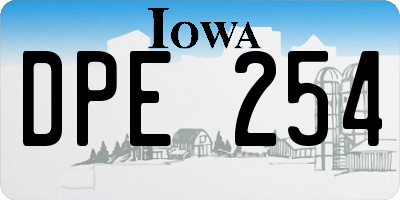 IA license plate DPE254