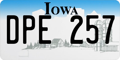 IA license plate DPE257