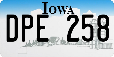 IA license plate DPE258
